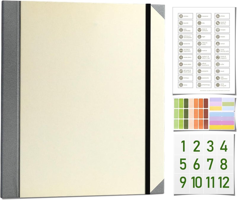 misonia The Life Book Document Organizer - Binder for Important Documents, Document Organizer Foliofor Bills Checks Birth Certificates etc (Khaki) - Image 1